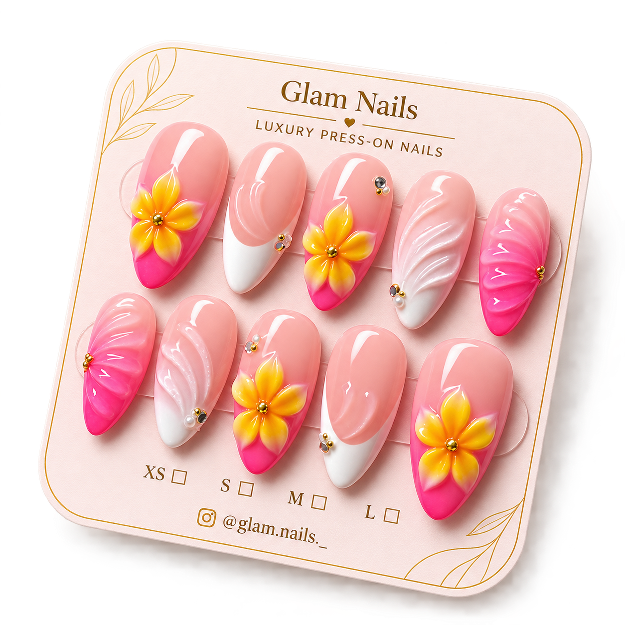 Sunset Blossom Press-On Nails
