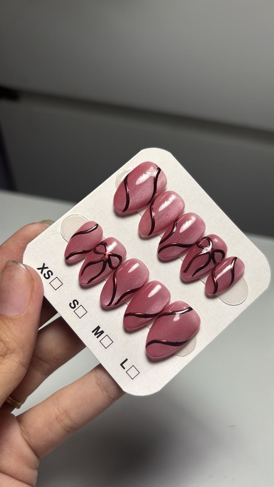Dusty Pink with Wine Waves