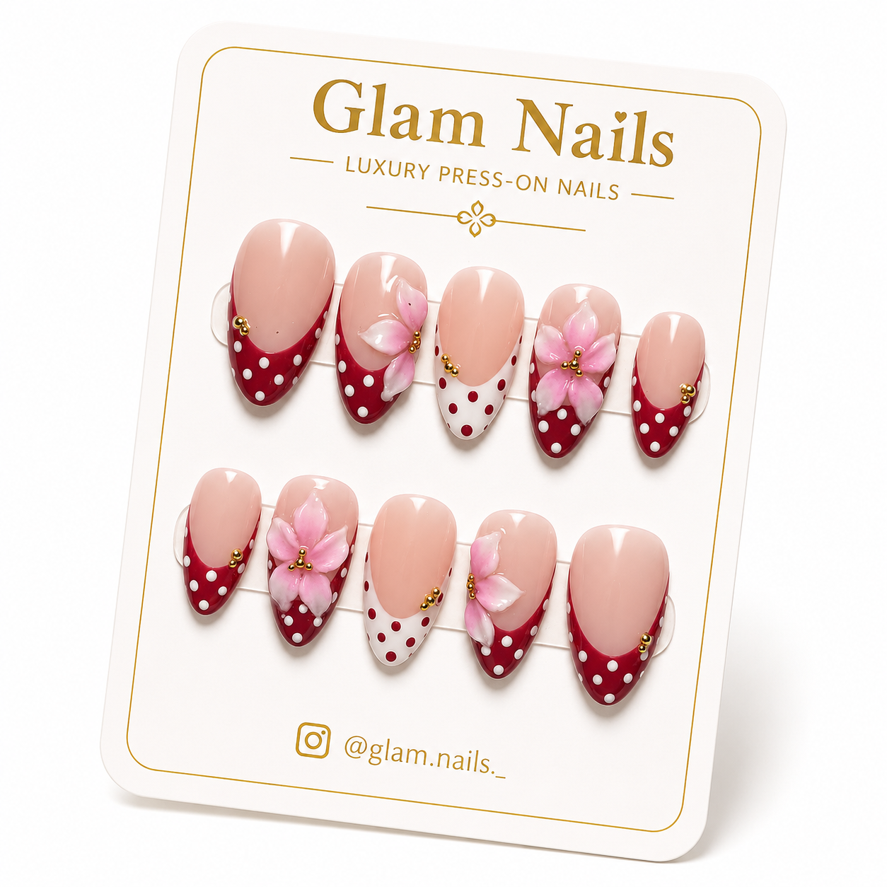Red Polka nails